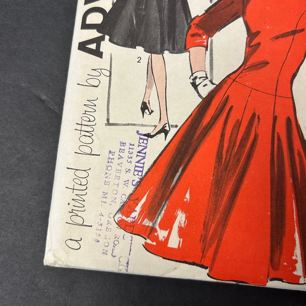 Vintage 60's Advance 9886 Sewing Pattern Misses Size 14 Fit and Flare Dress